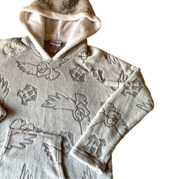 Wizarding World of Harry Potter Hedwig Fleece Lounge Hoodie Gray Size Small - Picture 8 of 14